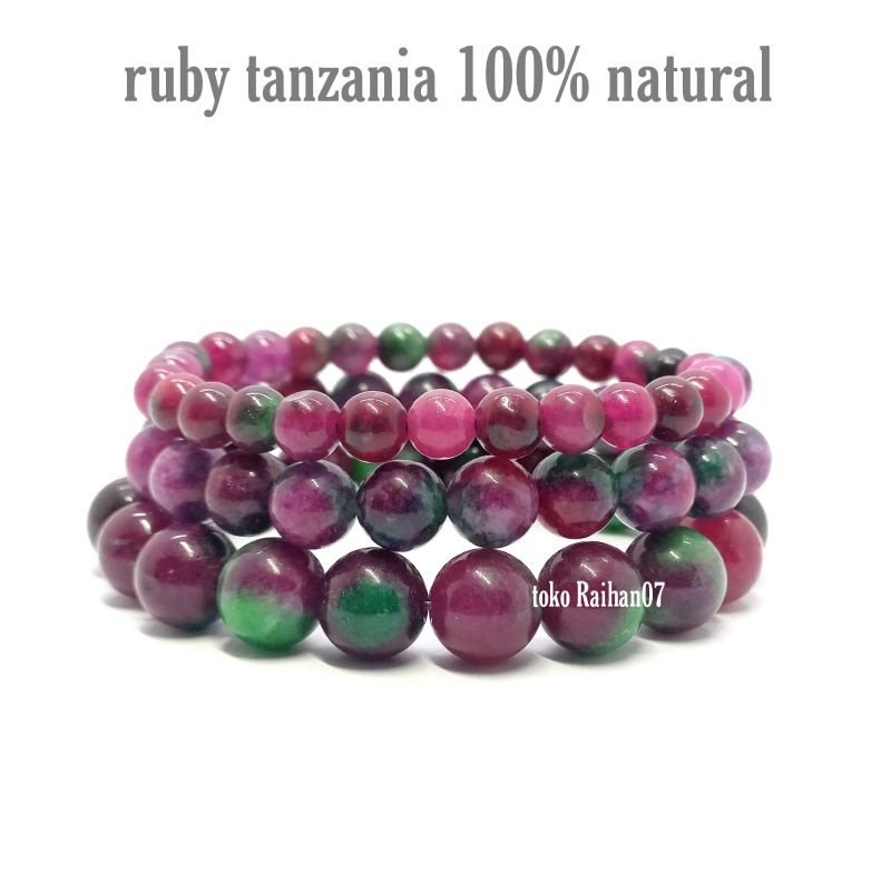 Vòng Tay Đá Ruby Nguyên Bản 6mm