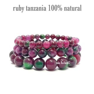 Vòng tay đá ruby nguyên bản 6mm