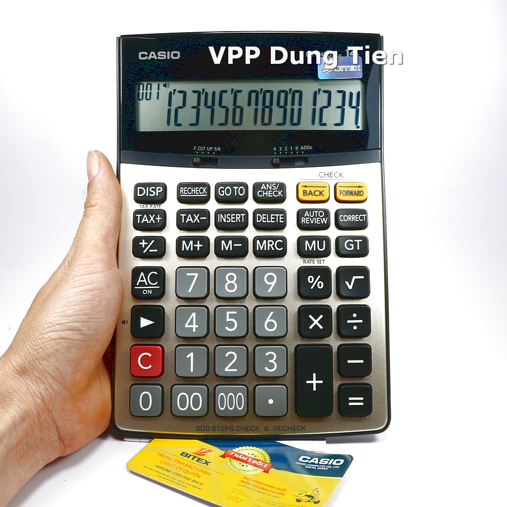 Máy tính để bàn cỡ lớn 14 số phục vụ kế toán chuyên nghiệp Casio DJ-240D Plus, bảo hành 7 năm