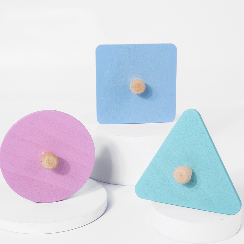 Bộ đồ chơi xếp hình Treeyear nhiều hình dạng bằng gỗ montessori có núm vặn cho trẻ em 1-3 tuổi