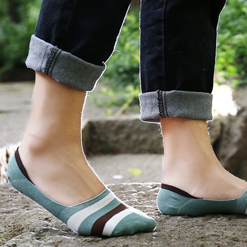 Vớ cotton kẻ sọc cá tính thời trang mùa hè cho nam