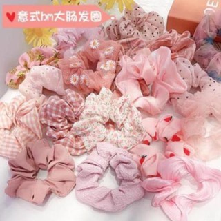 Cột Tóc Scrunchies Vải Kẻ Caro-Voan Kính Mềm Mại