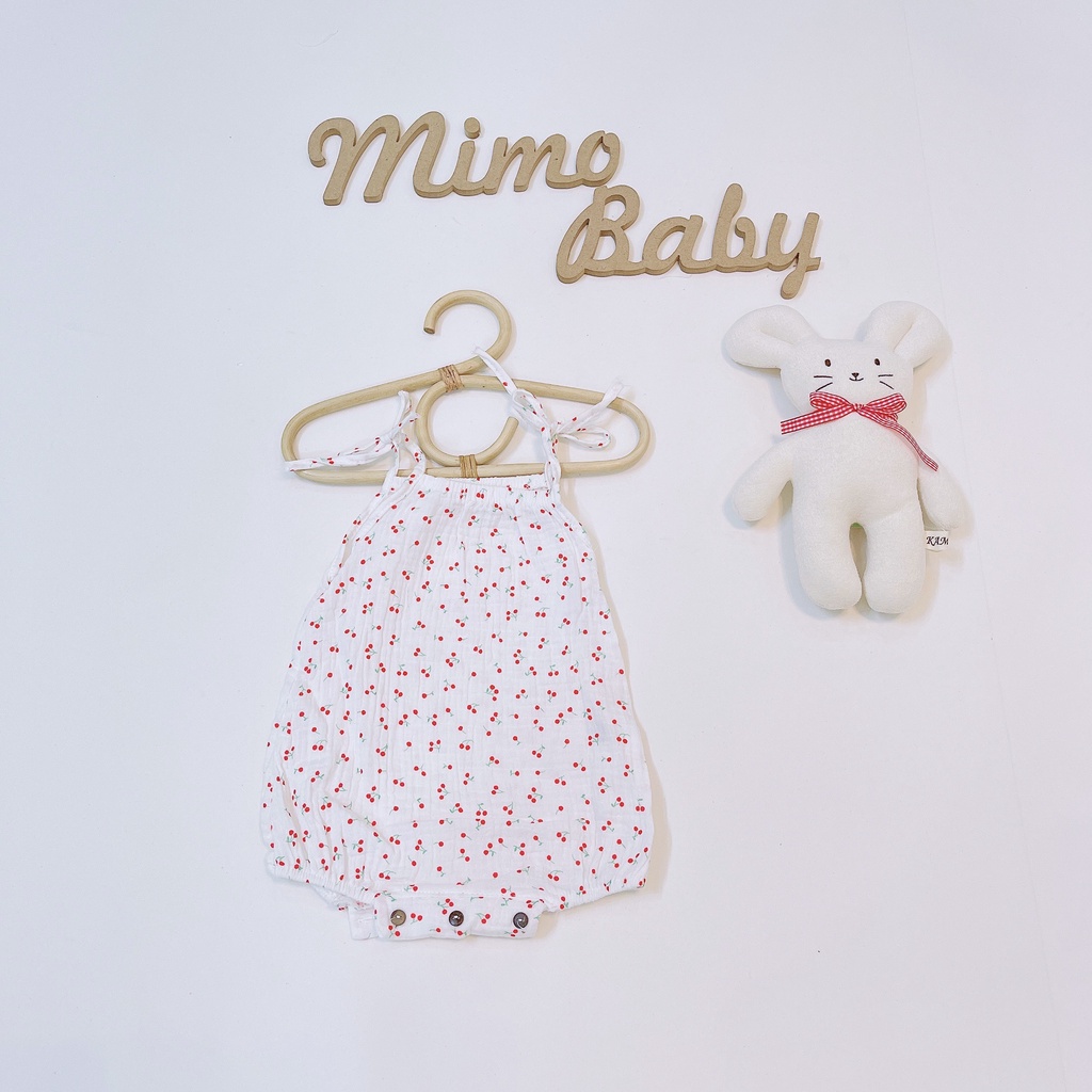 Body bé gái xô đũi muslin xinh xắn Mimo Baby