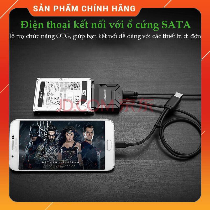 [Mã 154ELSALE2 giảm 7% đơn 300K] USB 2.0 sang Sata 2.0 tích hợp OTG, 2,5 và 3,5 UGREEN 20216 dailyphukien