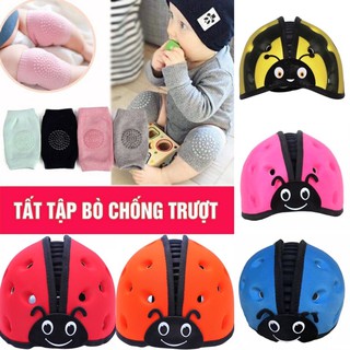 <<Combo Tặng Tất Gối>>Mũ Bảo Hiểm Hình Con Bọ Cho Bé Tập Đi 1-5 Tuổi