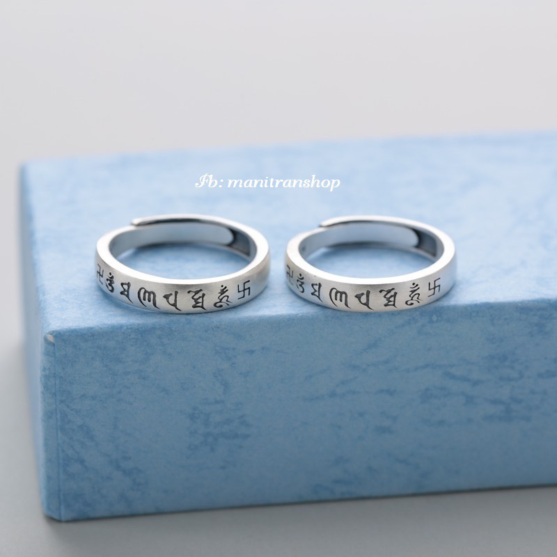 Nhẫn Bạc Om Mani Padme Hum Tây Tạng