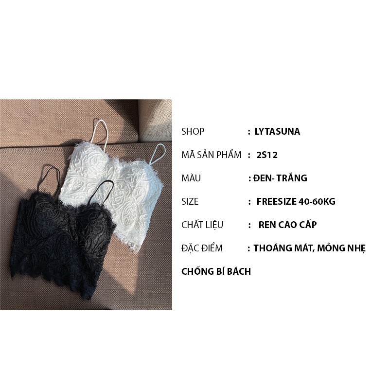 [Mã FAMARAL1 giảm 10K đơn 50K] Áo Bra 2 Dây Croptop Viền Ren Hoa thoáng mát , mềm mịn HÀNG CAO CẤP 2S12 | BigBuy360 - bigbuy360.vn