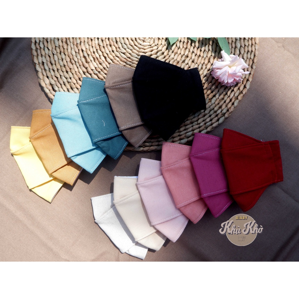 KHẨU TRANG VẢI LINEN 3D HANDMADE - kèm video và ảnh shop tự chụp