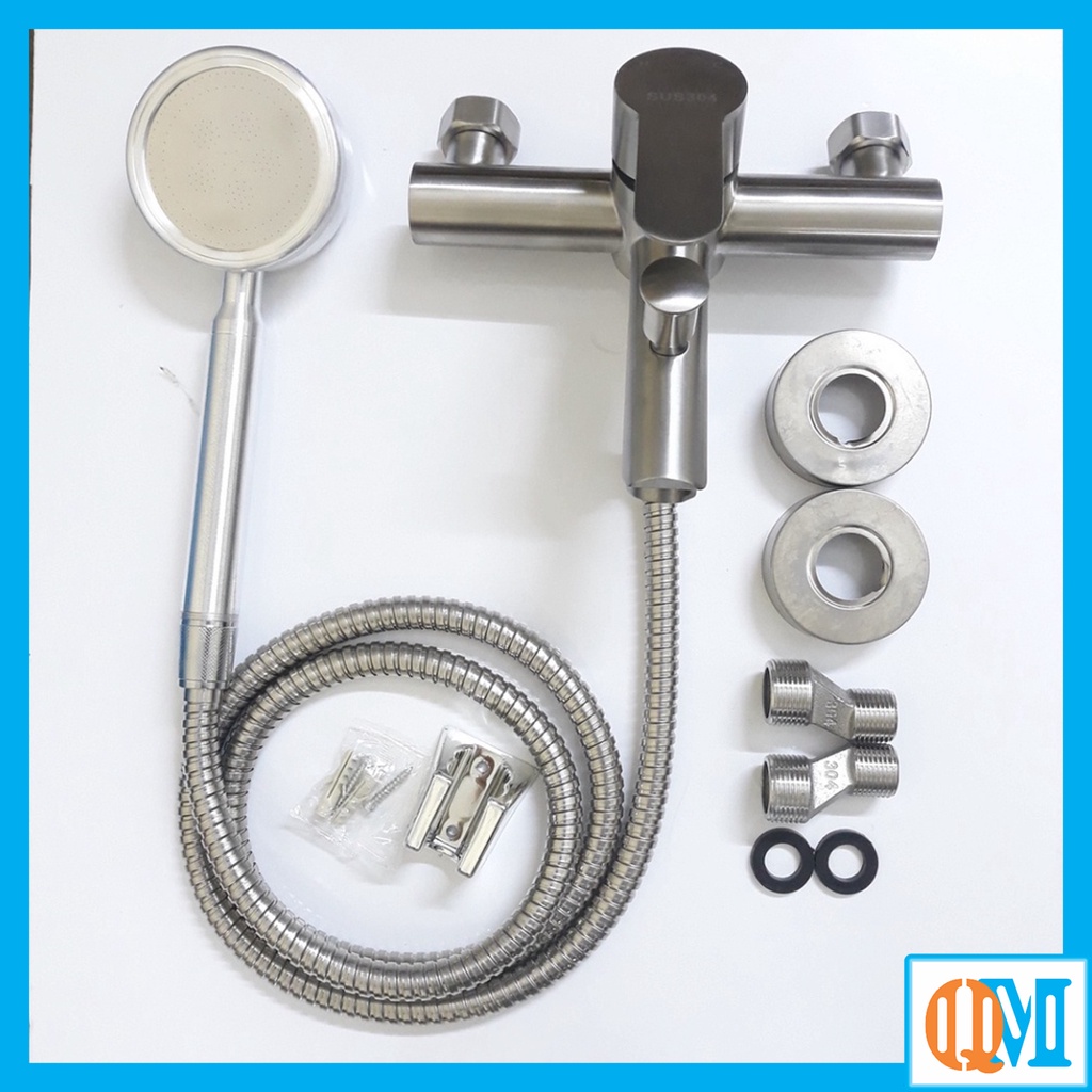 [ Hàng Mới Về ] Bộ đầy đủ củ sen nóng lạnh inox 304 và tay sen tăng áp hợp kim nhôm cao cấp chống oxi hóa  siêu tiết kiệ