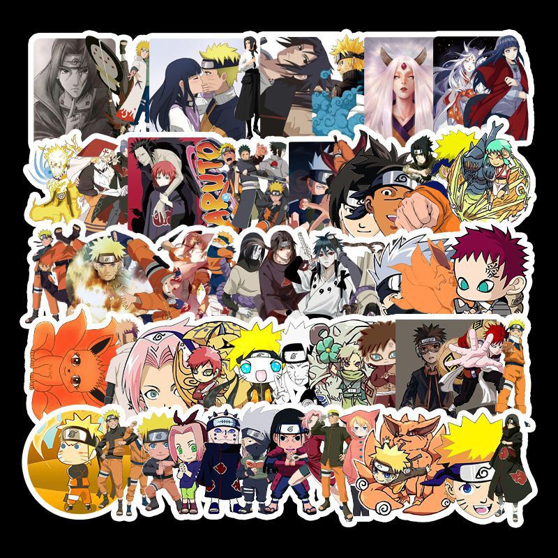 100 nhãn dán hình Naruto kháng nước trang trí tiện lợi