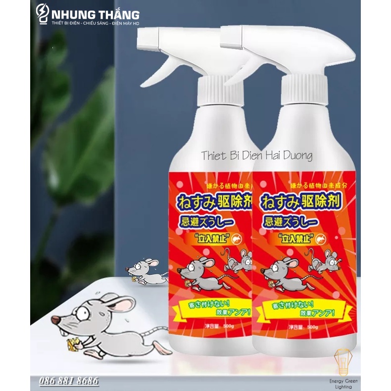 Bình Xịt Đuổi Chuột Thành Phần Tự Nhiên Sử Dụng Công Nghệ Nhật An Toàn Và Hiệu Quả - Dung Tích 500ml