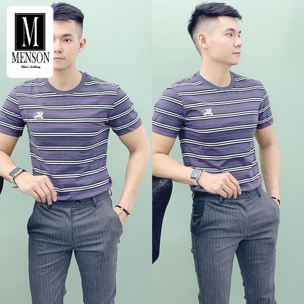 [Hàng Loại 1] Áo thun nam cao cấp cổ tròn kẻ ngang BBR 100% cotton mềm mịn, Áo phông nam chất mát mùa hè MR1406 | BigBuy360 - bigbuy360.vn