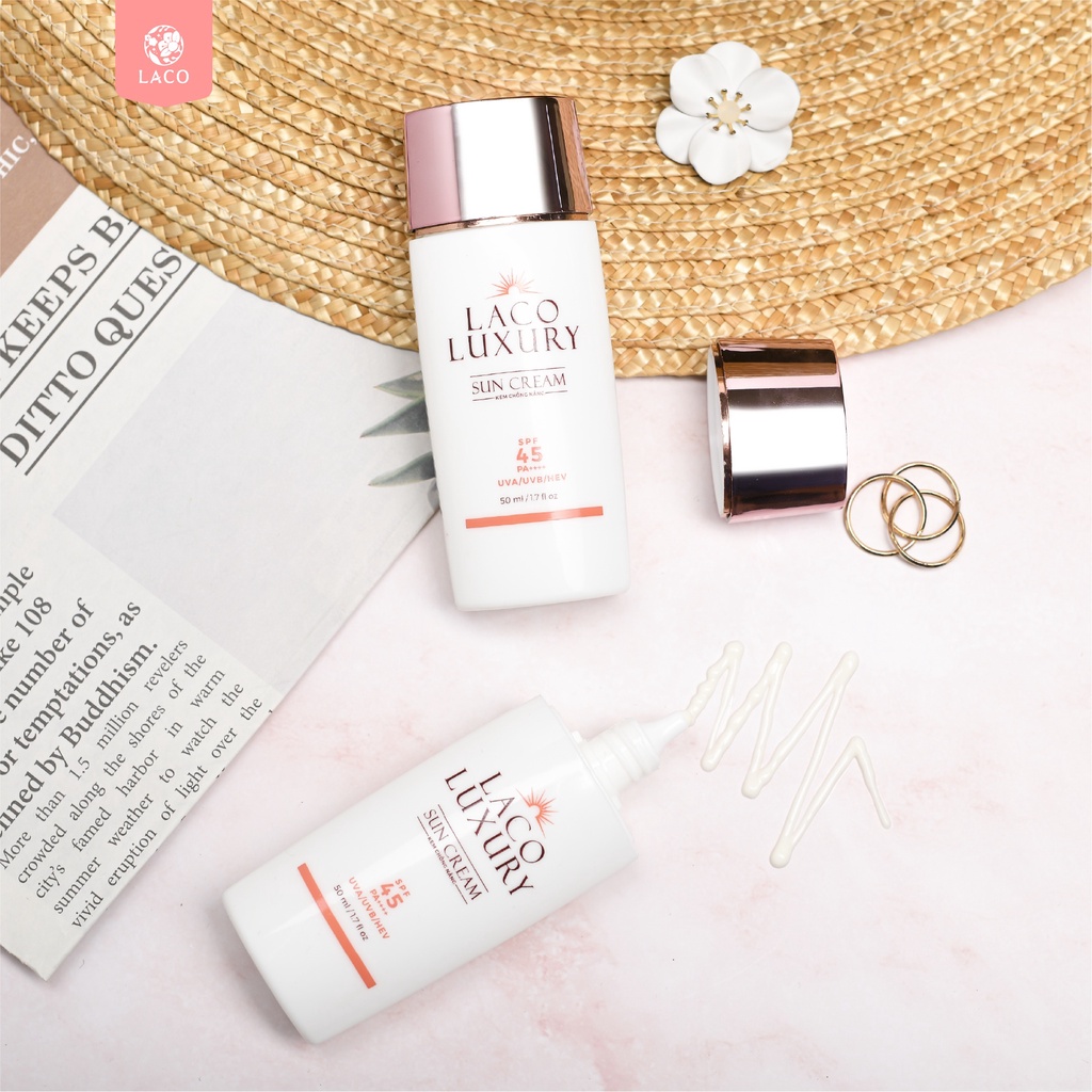 Kem chống nắng Laco Luxury nâng tone, lâu trôi khi gặp nước tuýp 50ml - HL005