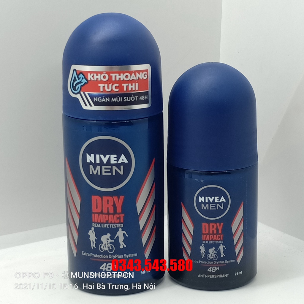 Lăn ngăn mùi NIVEA MEN DRY IMPACT khô thoáng