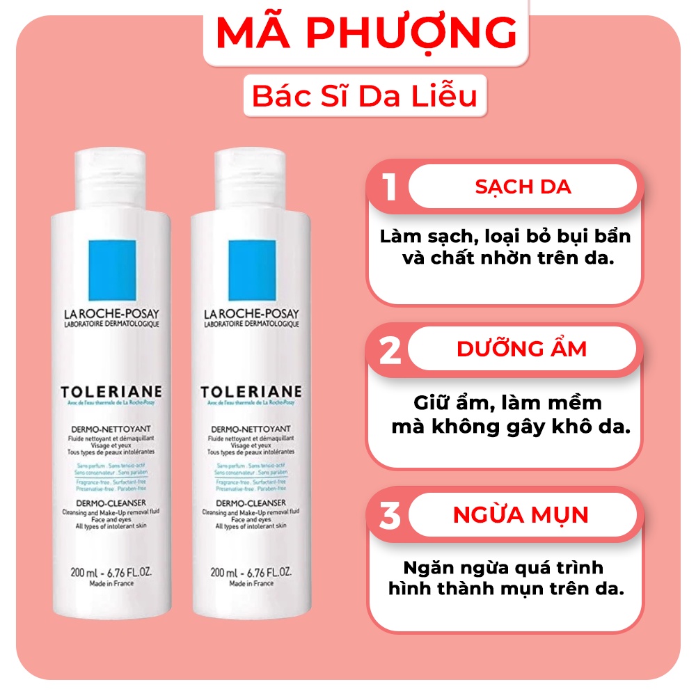Sữa rửa mặt cho da nhạy cảm Toleriane Dermo nettoyant Laroche