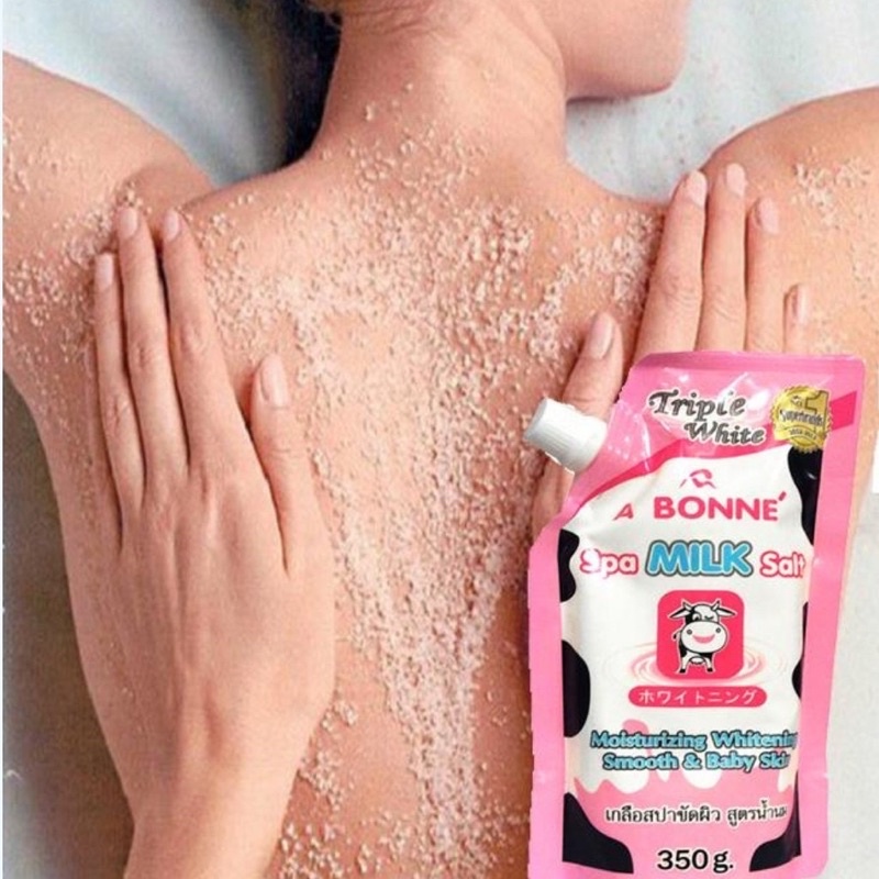 Muối Tắm Sữa Bò Tẩy Tế Bào Chết ABONE Thái Lan, Muối Bò Tẩy Da Chết  ABone Spa Milk Salt Hương Sữa Tươi 350gr