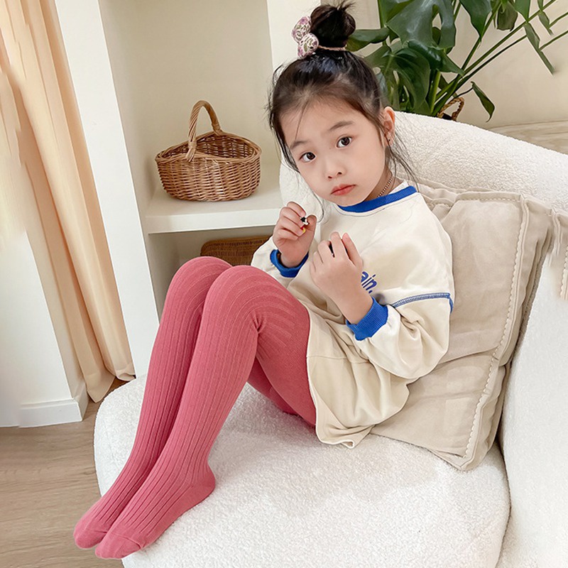 Quần Tất Trơn Màu Sắc Siêu Co Giãn Dành Cho Bé Gái