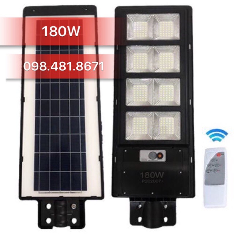 Đèn Đường Năng Lượng Mặt Trời 500w,360w,240w 180W,150W. Sáng Liên Tục&Cảm Biến.(Đã gồm Trụ Đỡ+Remote)