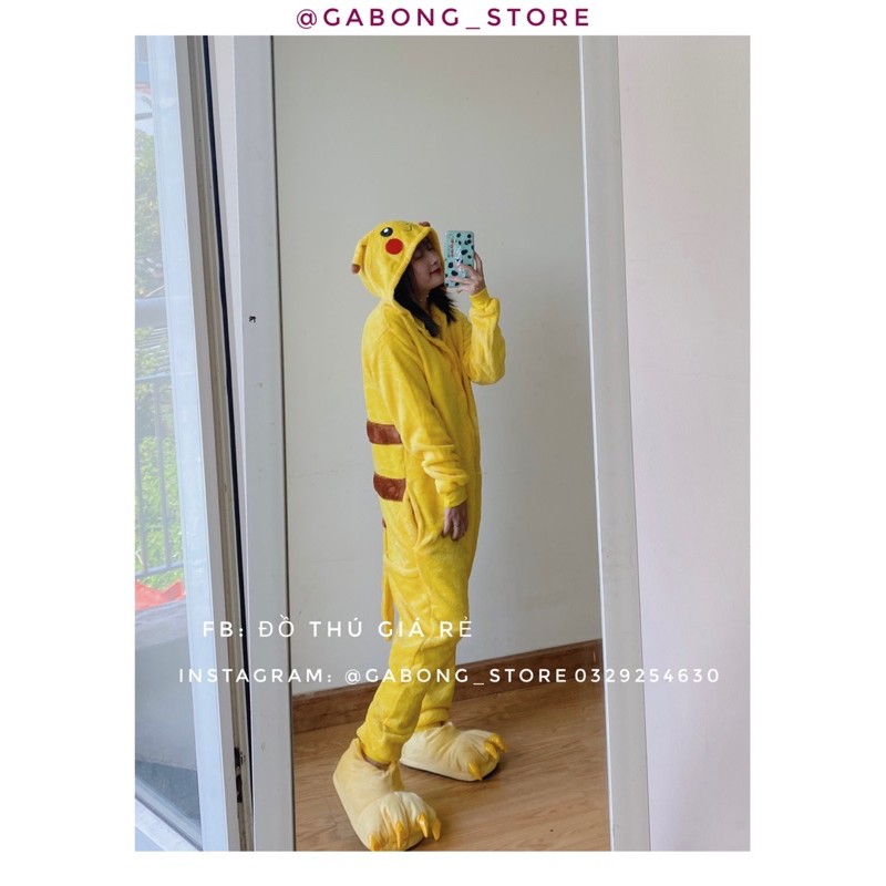 Bộ đồ thú pikachu 💥FREESHIP 💥giảm 20k khi nhập mã [ DOTHU20K1] bộ đồ hình thú Có sẵn | BigBuy360 - bigbuy360.vn