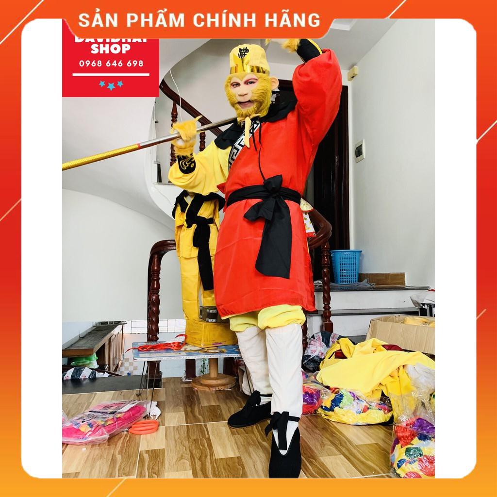 TRANG PHỤC TÔN NGỘ KHÔNG THỈNH KINH MÀU VÀNG KÈM ÁO CHOÀNG ĐỎ