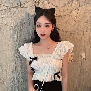 Áo kiểu hai dây phối nơ gợi cảm cho nữ