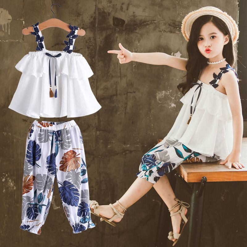 Set quần yếm + áo thun không tay dễ thương cho bé gái