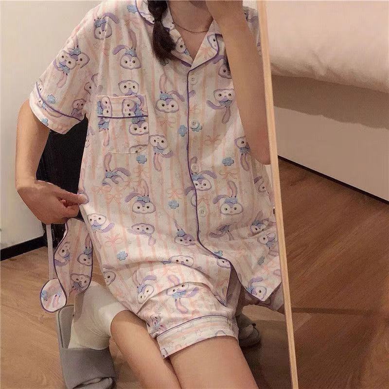 Bộ Đồ Ngủ Ngắn Tay Thời Trang Mùa Hè Ngọt Ngào Dành Cho Nữ