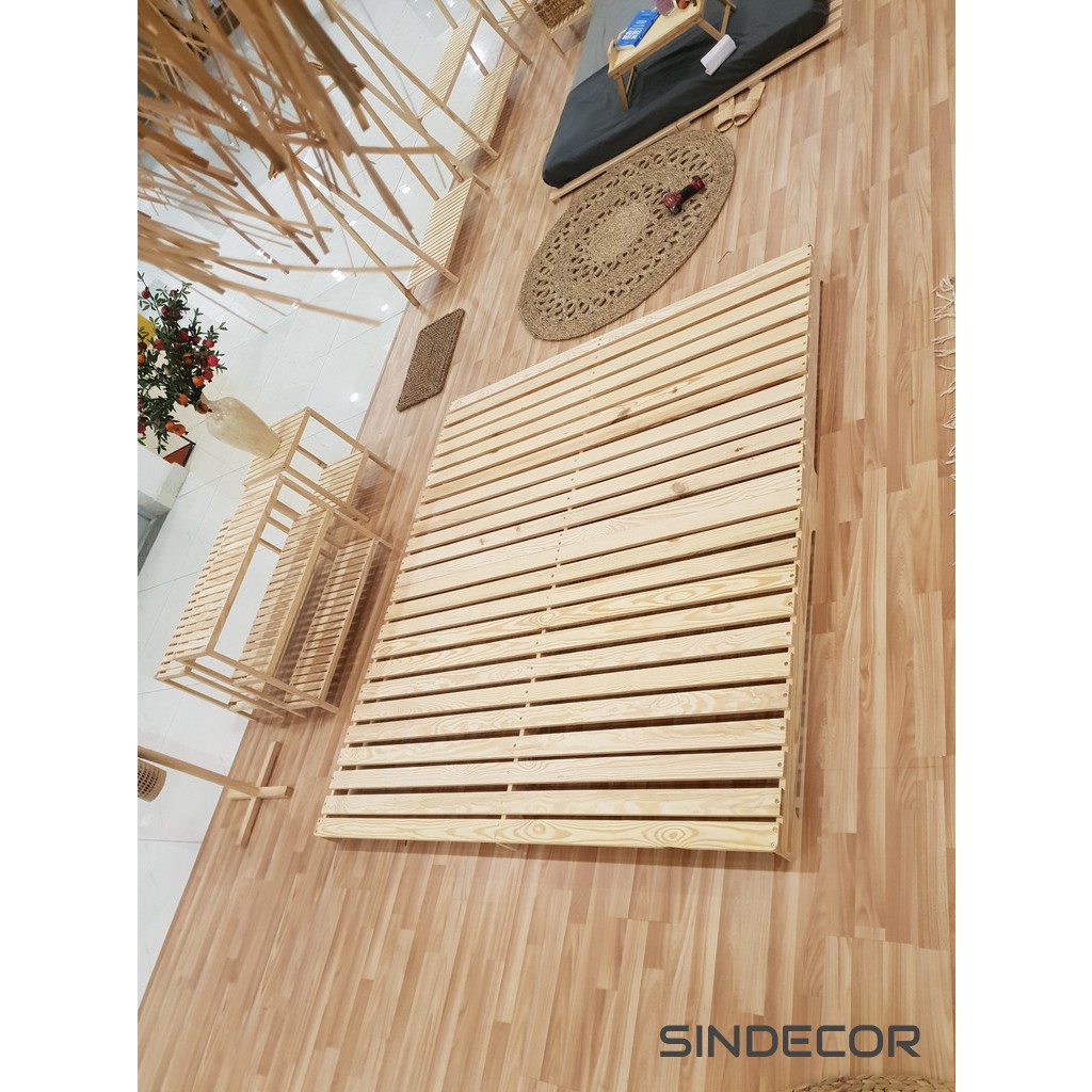 Giường Ngủ Pallet Gỗ Thông - Pallet Bed - Natural