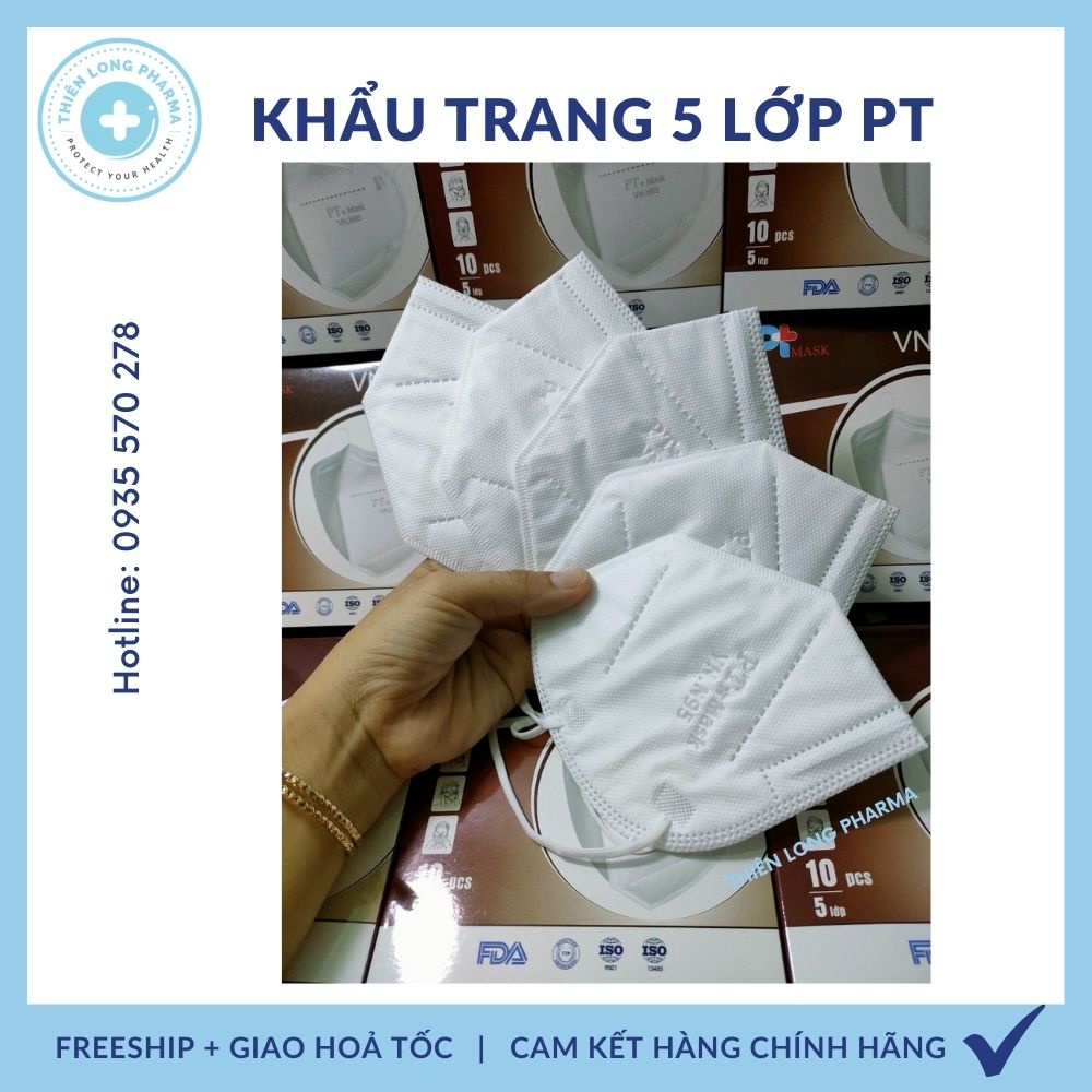 [COMBO_50cái] Khẩu trang N95 5 lớp dày, chính hãng PT công nghệ nhật bản, kháng khuẩn chống bụi mịn