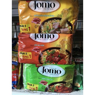 LỐC 5+1 MÌ KHOAI TÂY JOMO VỊ SƯỜN HẦM MĂNG CHUA/ XỐT BÒ HẦM/ TÔM CHUA CAY 80g hãng Gấu Đỏ