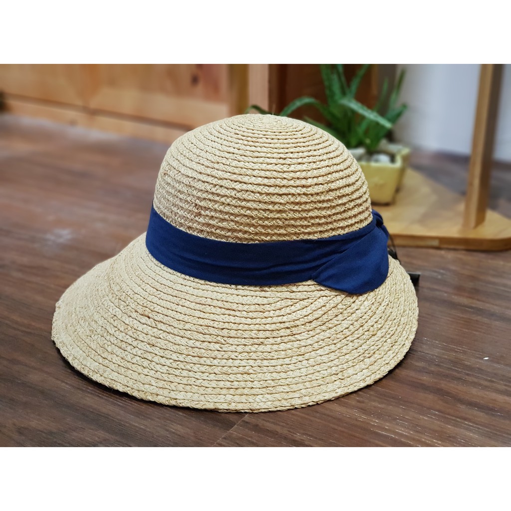 Mũ cói đi biển nửa vành dáng lưỡi trai chất liệu cói mềm raffia cao cấp M19-02
