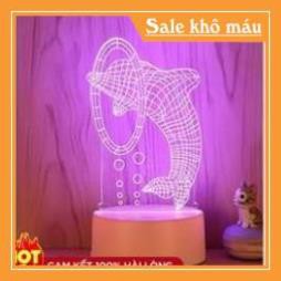 [SHOP UY TÍN] [HÀNG ĐỘC] Đèn Led 3D mẫu cá heo dễ thương, đèn trang trí tết, quà tặng, quà valentine