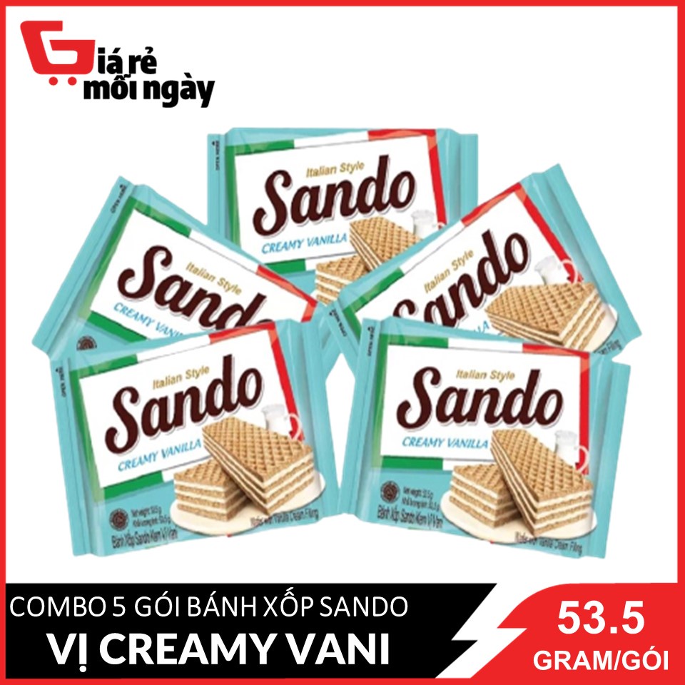 Combo 5 Bánh xốp Sando Creamy Vani 53.5gx5