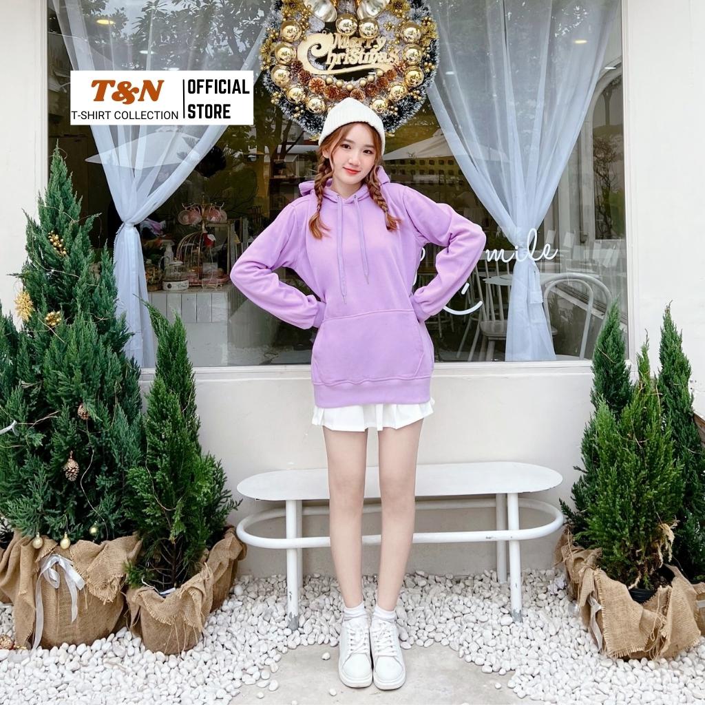 Áo Hoodie nỉ trơn unisex form rộng basic, áo nỉ bông nam nữ T&N TSHIRT COLLECTION, chất nỉ mịn đẹp dày dặn AH01089 | BigBuy360 - bigbuy360.vn