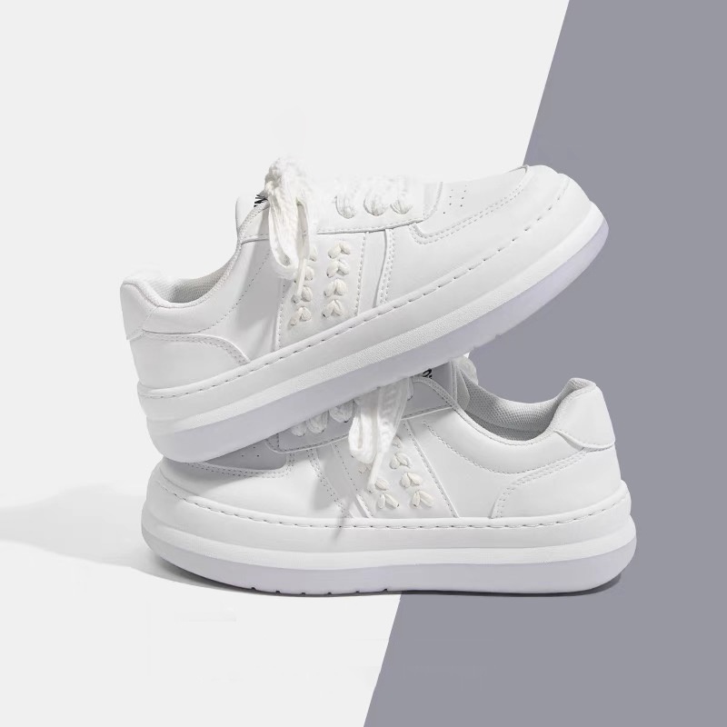 Giày sneaker thể thao nữ FOXY độn đế bánh mì màu trắng kem siêu nhẹ, thoáng khí - FOX061
