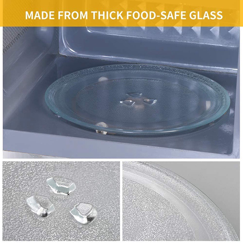 Đĩa Thủy Tinh Tròn 9.6 Inch Bền Bỉ Thông Dụng Cho Lò Vi Sóng
