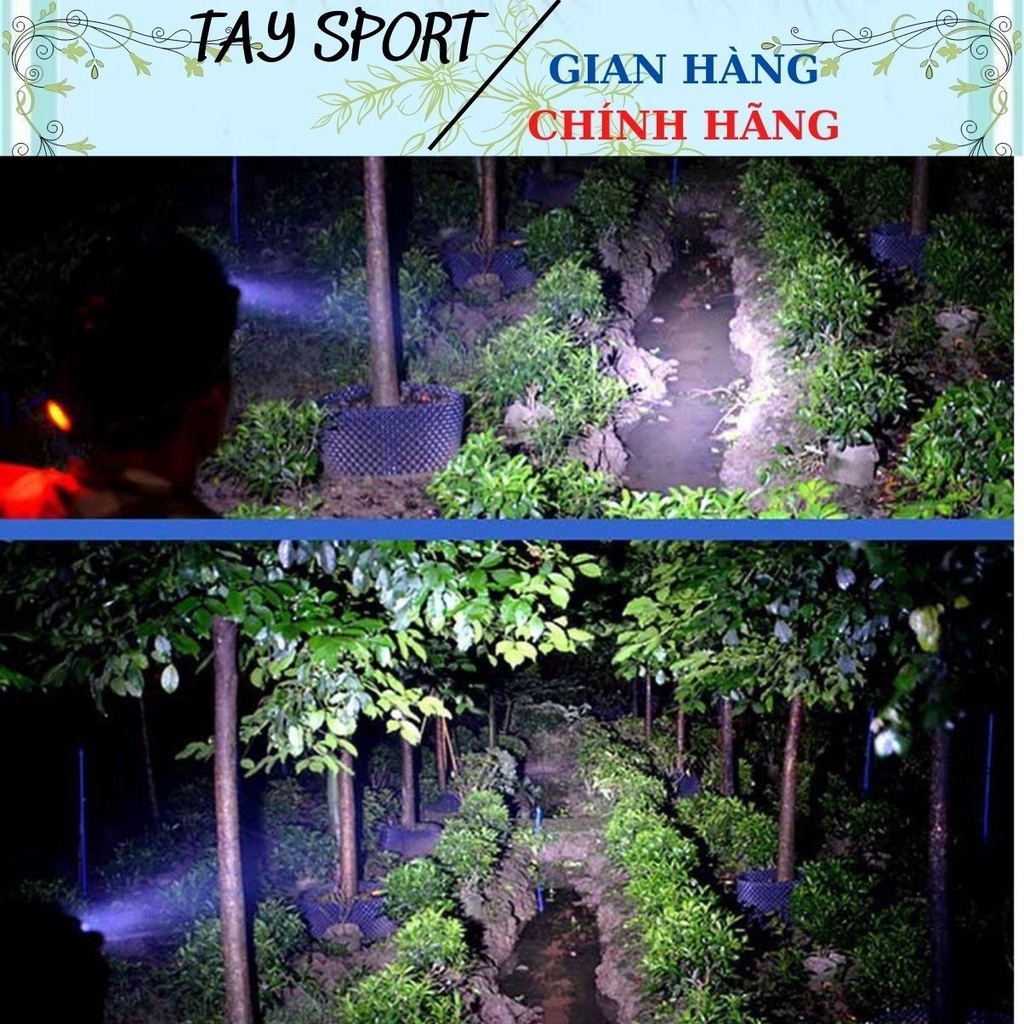 Đèn Pin 5 Bóng Siêu Sáng,Thể Thao,Đi Đêm,Đèn Câu Cá Có Dây Sạc USB Chống Nước