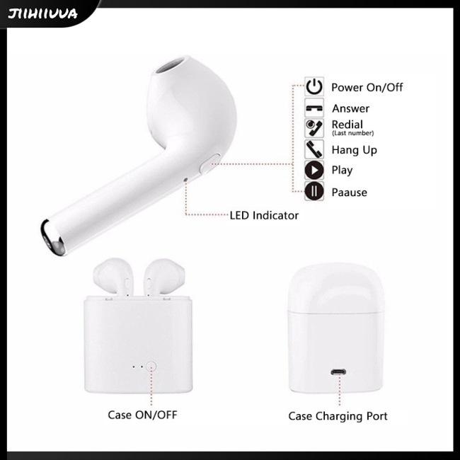Tai Nghe Không Dây Bluetooth 5.0 JL- i7 Tws Kiểu Dáng Thể Thao Tích Hợp Micro Kèm Hộp Sạc
