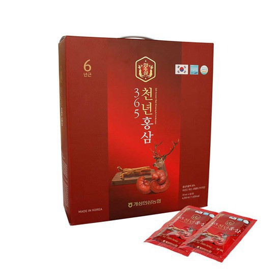 Nước Hồng Sâm Linh Chi Nhung Hươu Hansusam 365 (70ml x 60 gói)