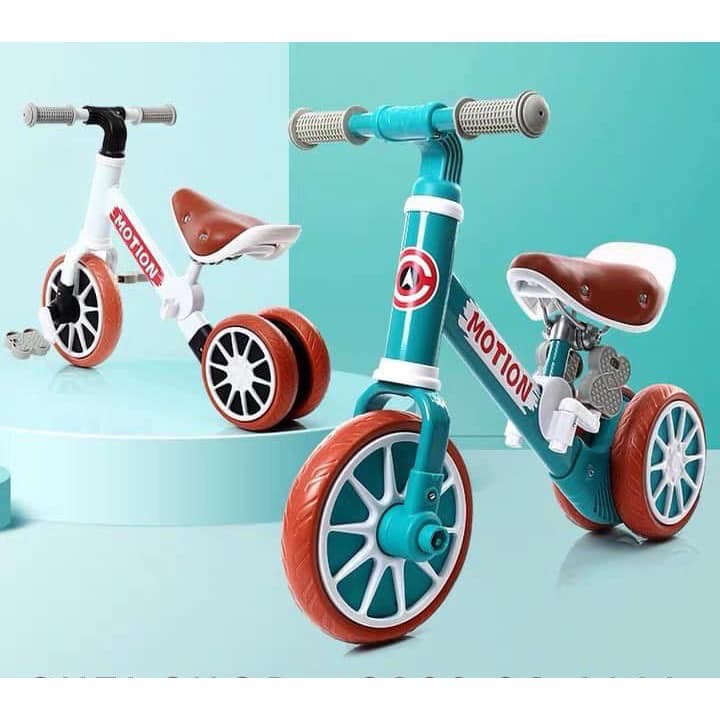 Xe chòi chân kiêm xe đạp cho bé Motion 3in1 - Xe thăng bằng khung thép, ghế da cho trẻ em DC018