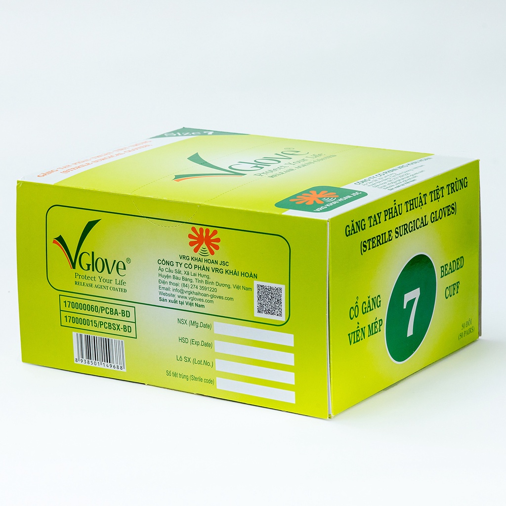 Sterile Gloves VGLOVE - GĂNG TAY PHẪU THUẬT TIỆT TRÙNG đủ size- Găng tay vô trùng có bột
