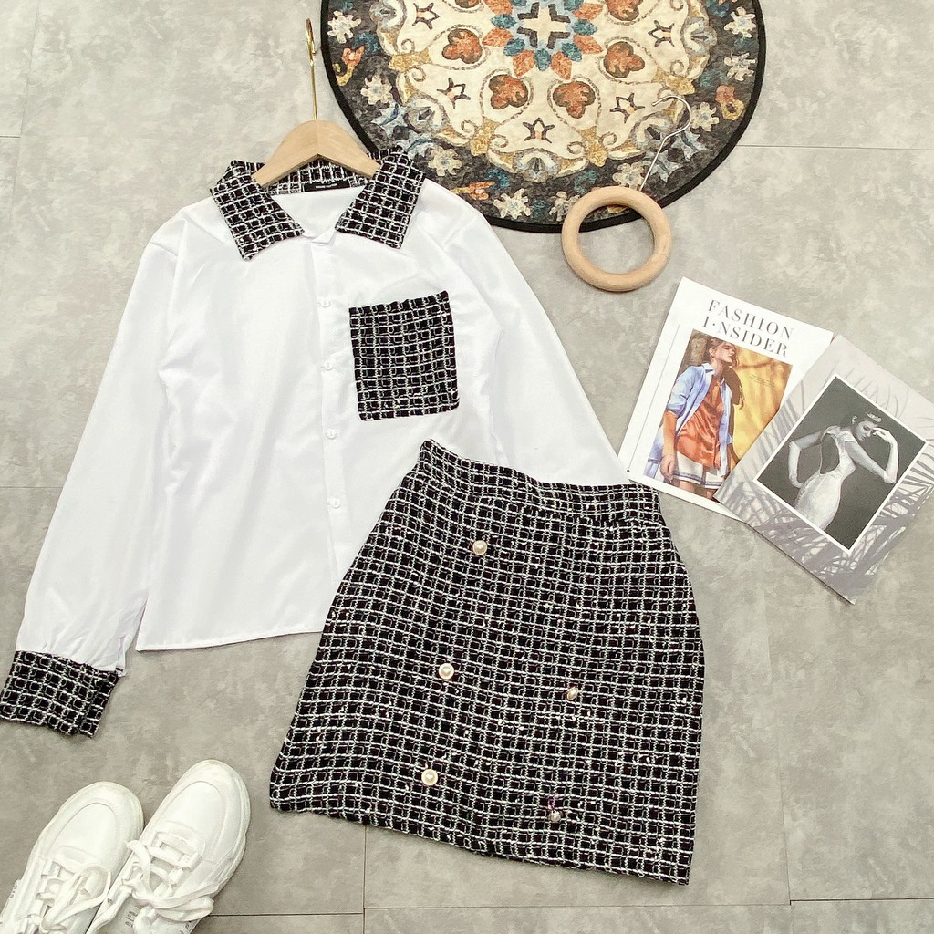 Sét Dạ Chân Váy Sơ Mi | BigBuy360 - bigbuy360.vn