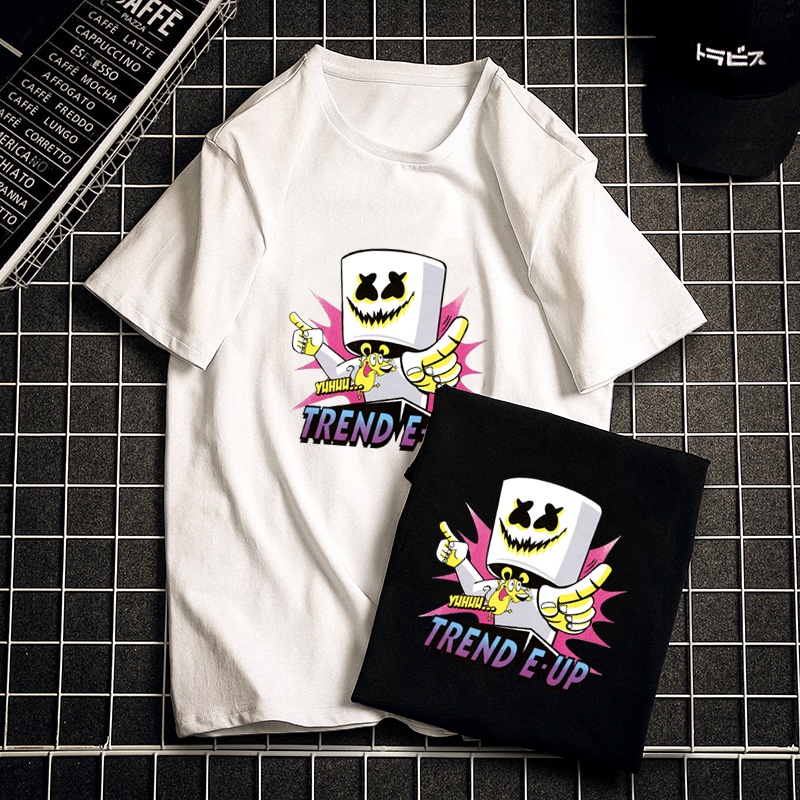 Áo Thun Tay Ngắn Bằng Cotton Nguyên Chất In Họa Tiết Hoạt Hình Phong Cách Đường Phố Dành Cho Nam