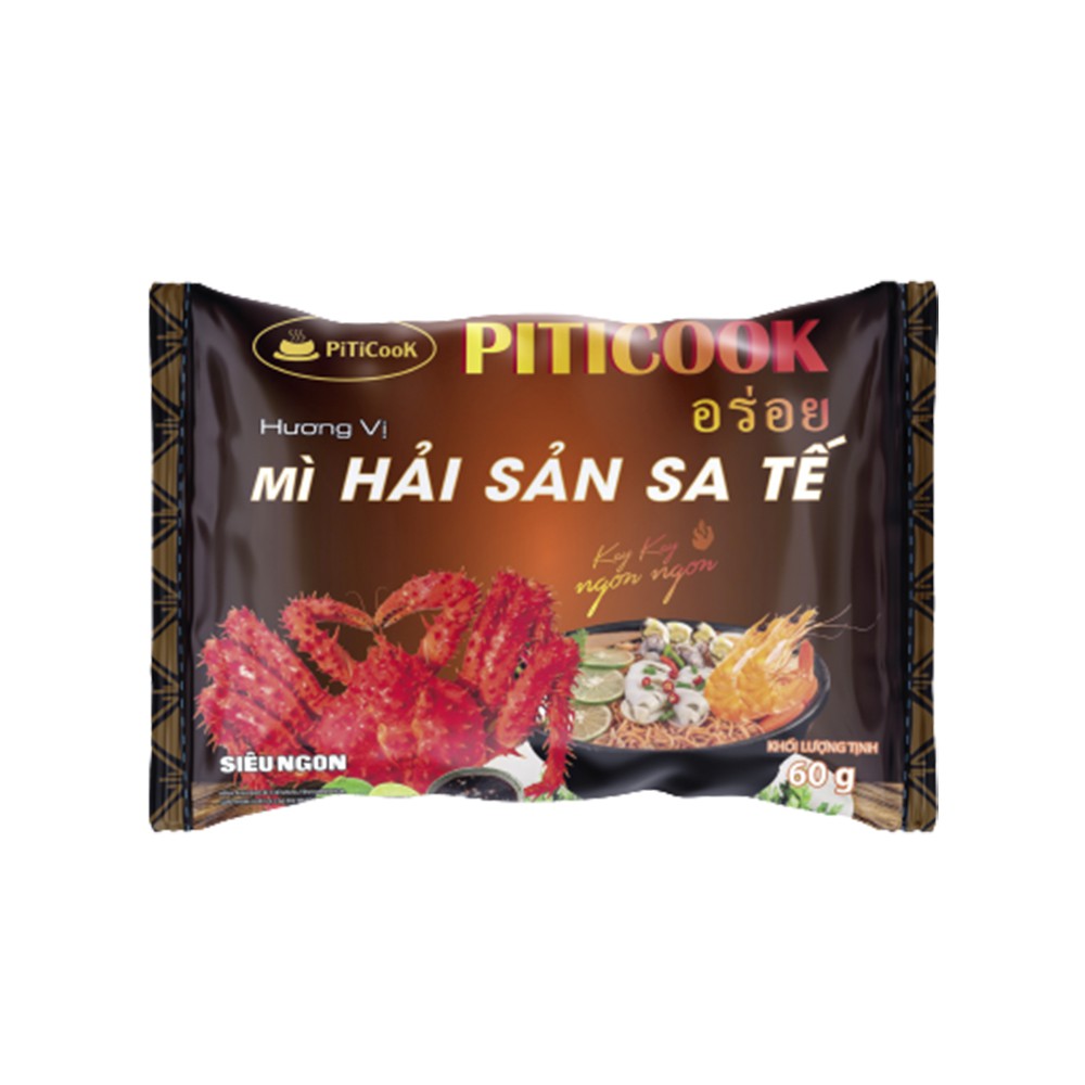 Mì tôm Thái vị Hải sản sa tế đậm vị, siêu ngon chính hãng Piticook công nghệ Thái Lan 60g