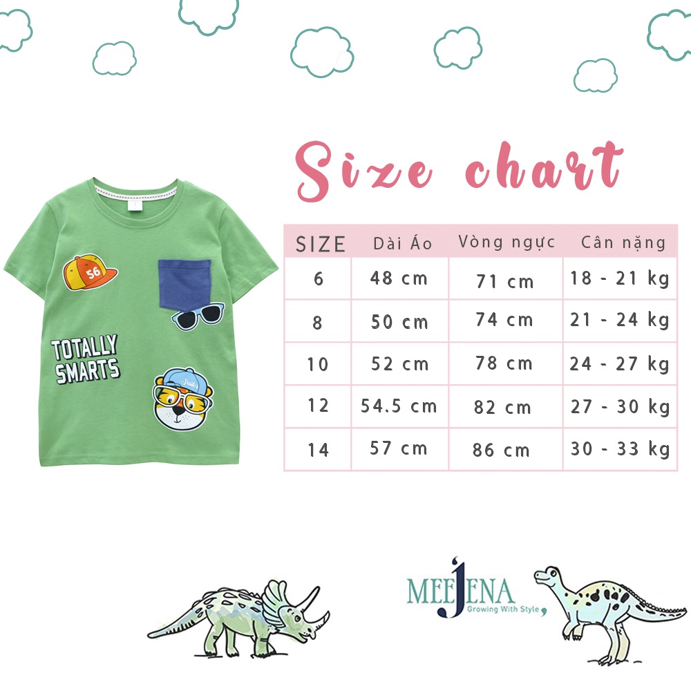 Áo thun bé trai hình in dễ thương từ 18 - 33 kg - MEEJENA - 1057