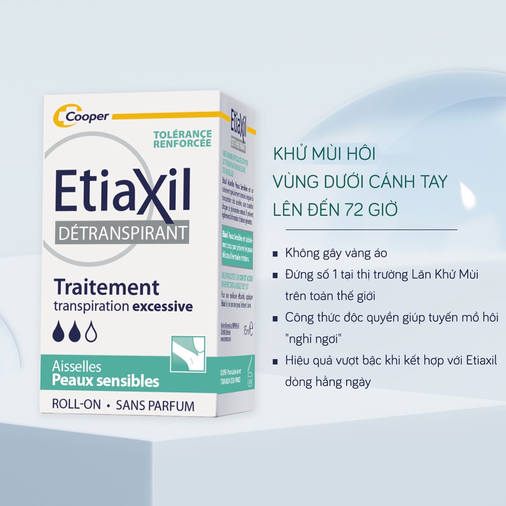 Lăn Khử Mùi EtiaXil Nhãn Xanh Cho Da Nhạy Cảm 15ml