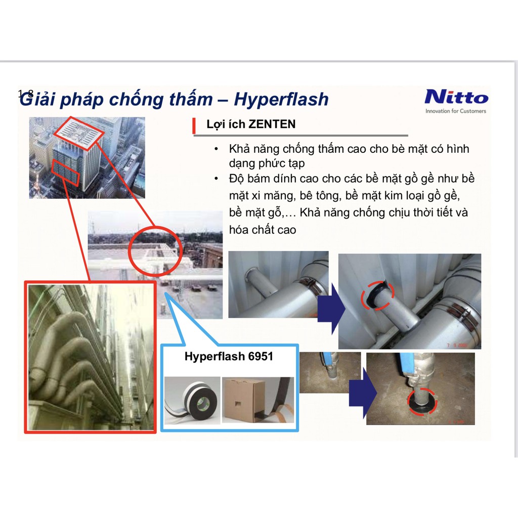 (VZ) Băng keo chống thấm chống nứt Nhật Bản Nitto (cam kết hàng Nhật 100%) 50mmx20m