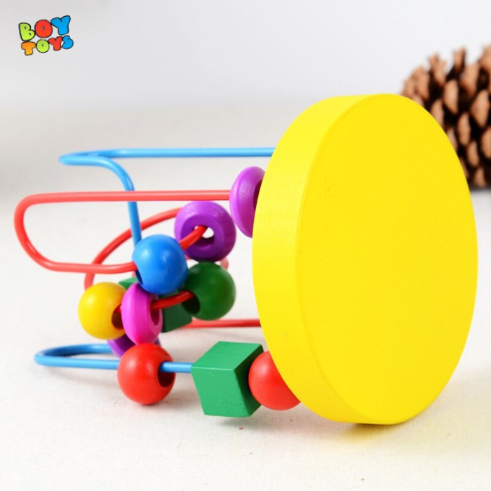 Đồ chơi luồn hạt gỗ rèn luyện kỹ năng khéo léo kiên nhẫn cho phát triển tư duy