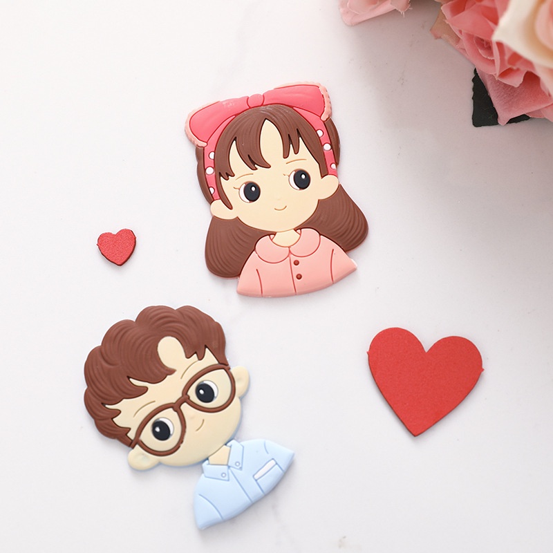 Set Phụ Kiện Trang Trí Bánh Kem Hình Cặp Đôi Lãng Mạn Mềm Mại