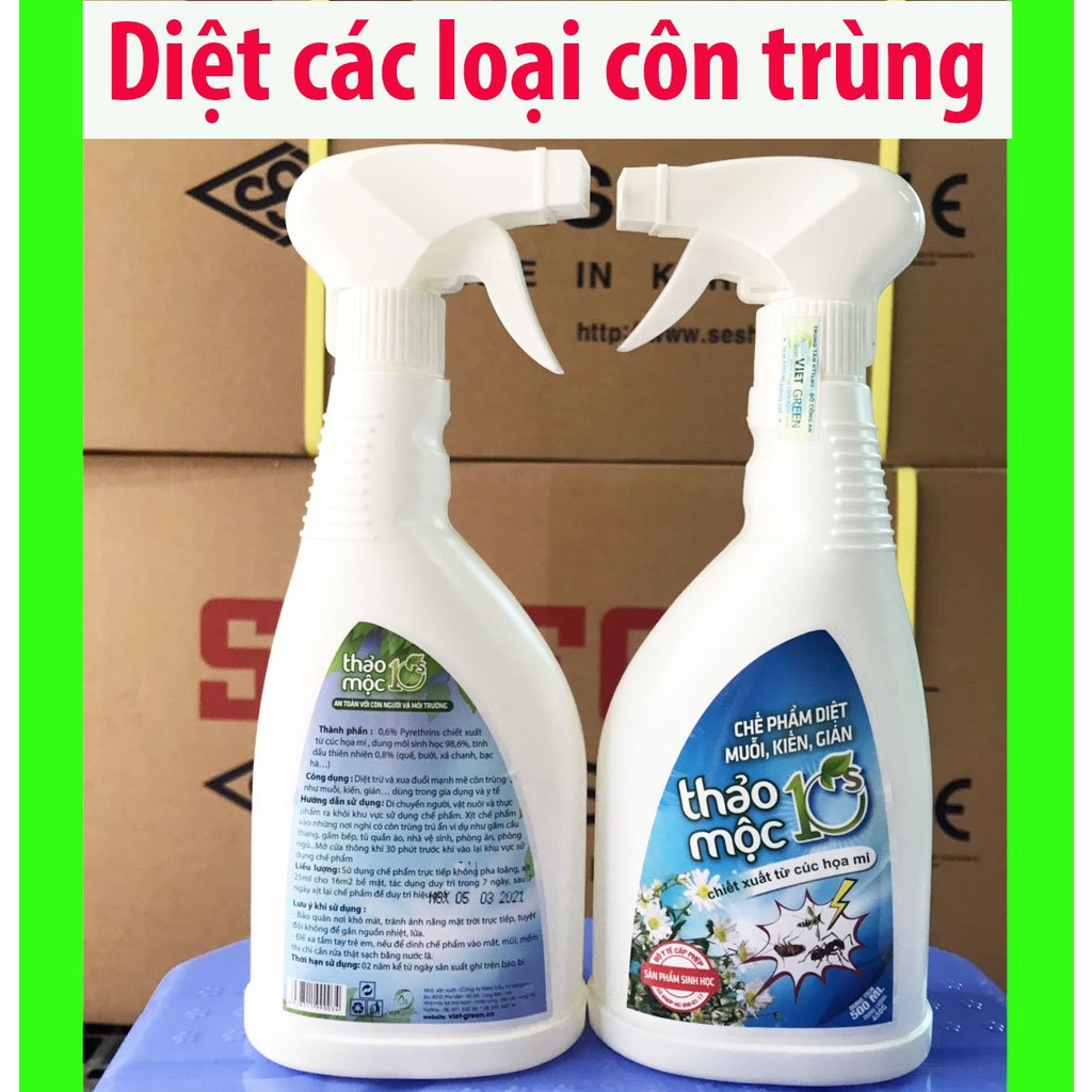 Xịt Thảo Mộc 10s Diệt Muỗi Kiến Gián , Bình Xịt Diệt Côn Trùng An Toàn và Hiệu Quả